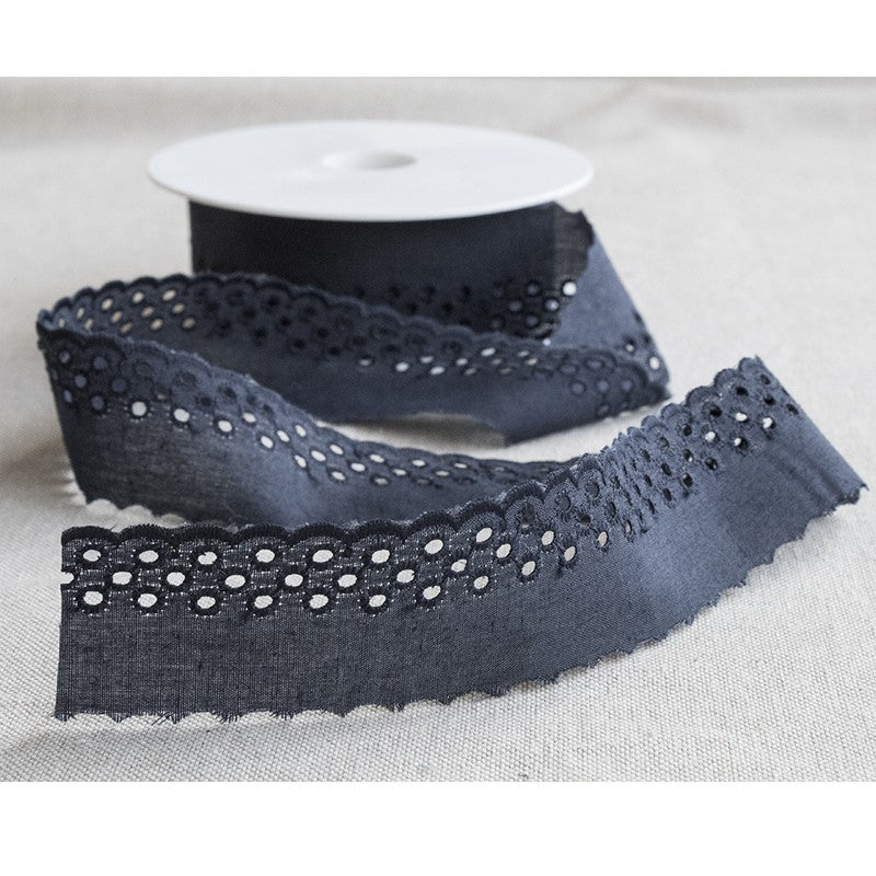 Embroidered Tape Navy 37mm - Ribes y Casals