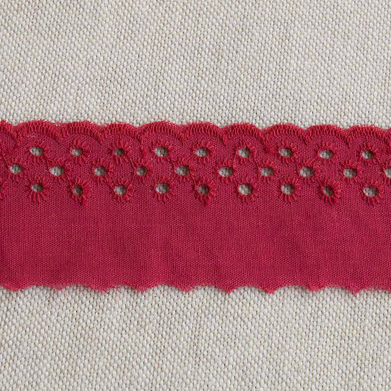 Embroidered Tape Red 37mm - Ribes y Casals