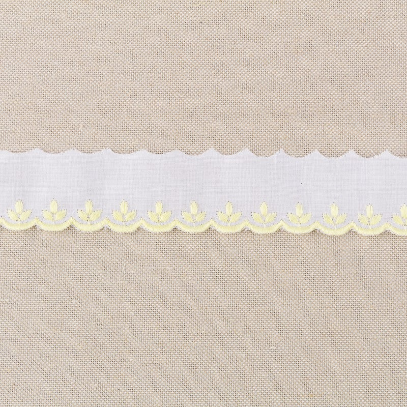 Batiste strip White Yellow 3.5cm - Ribes y Casals