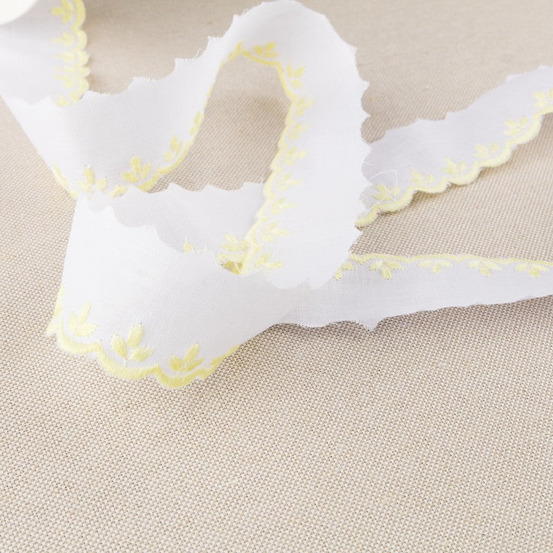 Batiste strip White Yellow 3.5cm - Ribes y Casals