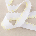 Batiste strip White Yellow 3.5cm - Ribes y Casals