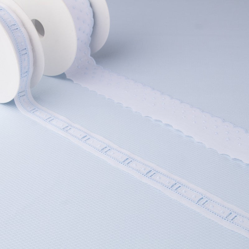 Batiste strip White y Blue 2,5cm - Ribes y Casals