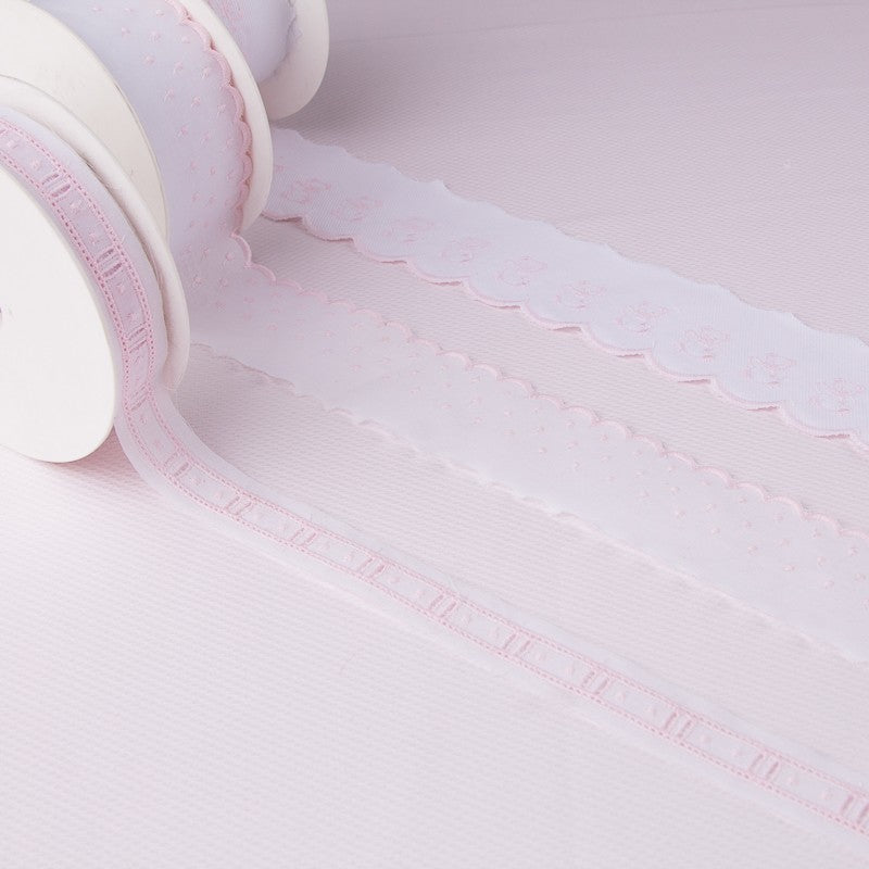 Batiste strip White y Pink 5cm - Ribes y Casals