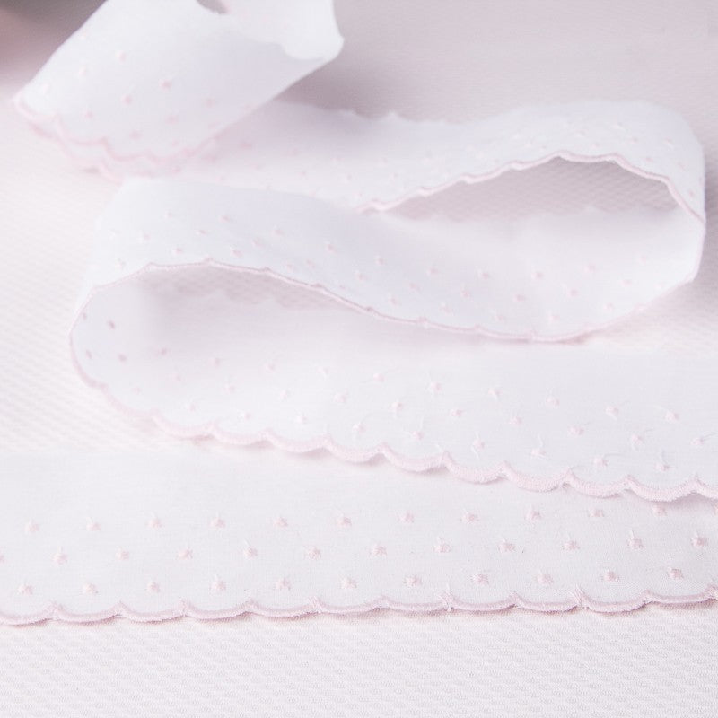 Batiste strip White y Pink 5cm - Ribes y Casals