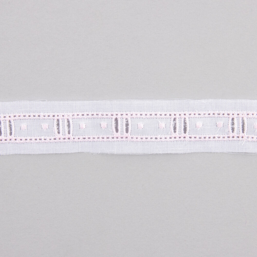 Batiste strip White y Pink 2.5cm - Ribes y Casals