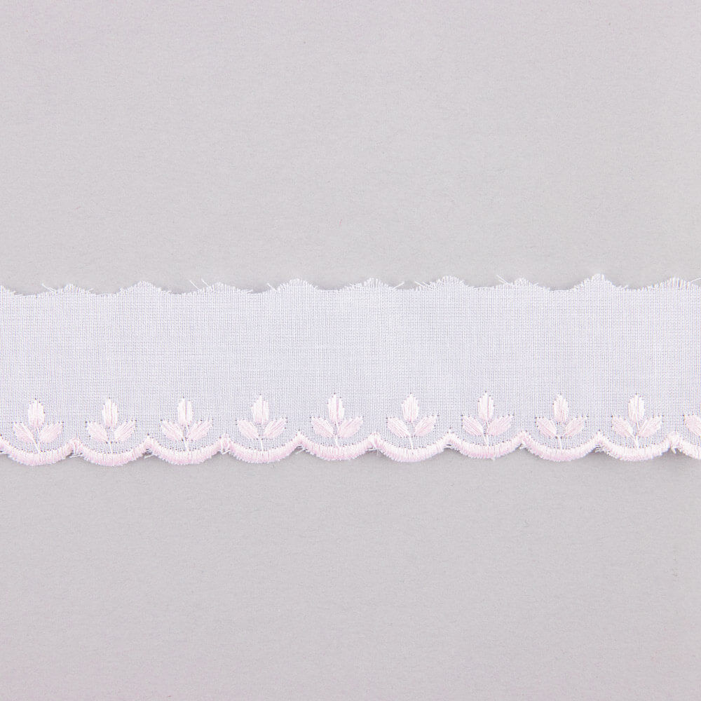 Batiste strip White Pink 3.5cm - Ribes y Casals