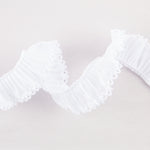 Cinta Plisada Piquillo Garrucha 3cm Blanco - Ribes y Casals