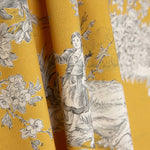 Toile de Jouy Cotton Canvas – Yellow Background - Ribes y Casals