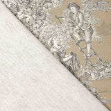 Toile de Jouy Cotton Canvas – Soft Brown Background - Ribes y Casals
