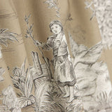 Toile de Jouy Cotton Canvas – Soft Brown Background - Ribes y Casals