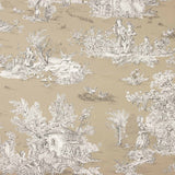 Toile de Jouy Cotton Canvas – Soft Brown Background - Ribes y Casals