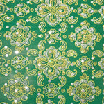 Topaz Brocade Flower small Ground Green - Ribes y Casals