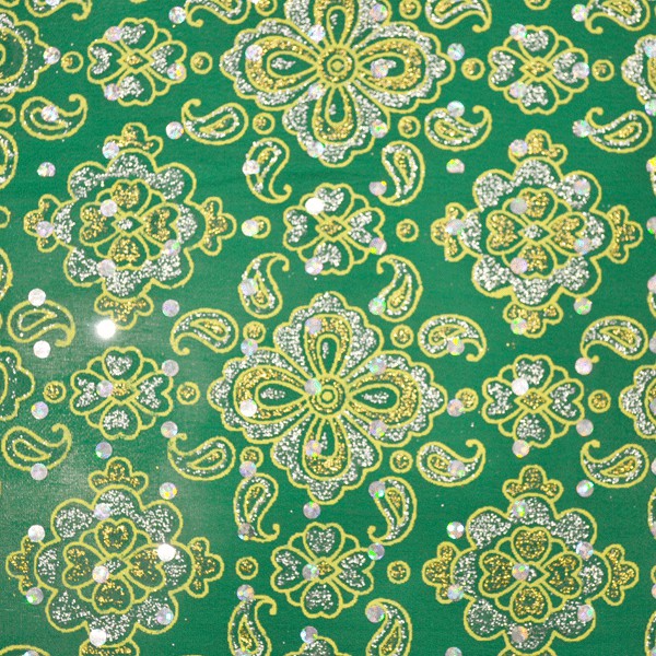 Topaz Brocade Flower small Ground Green - Ribes y Casals