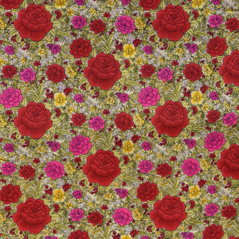 Trozo Patchwork Liberty Rosas Turquesa - Ribes y Casals