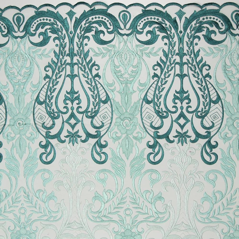 Tulle Embroidered Gradient Green - Ribes y Casals