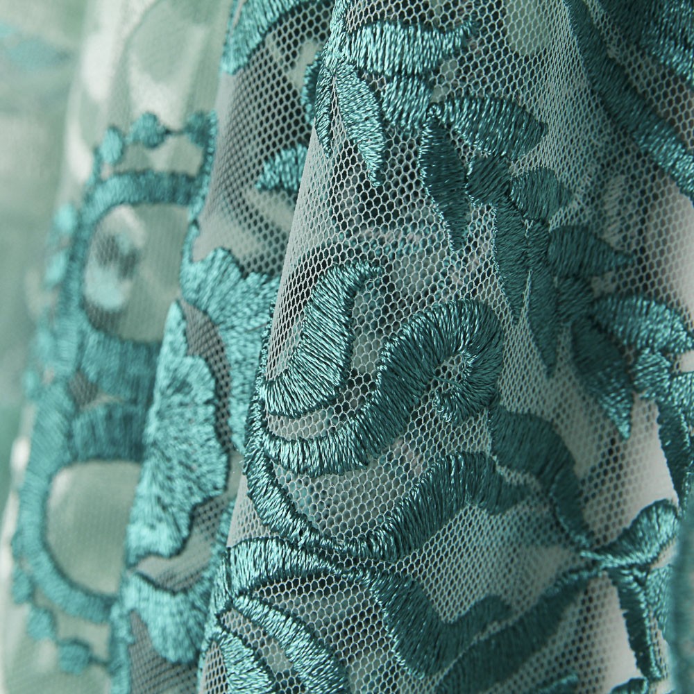 Tulle Embroidered Gradient Green - Ribes y Casals