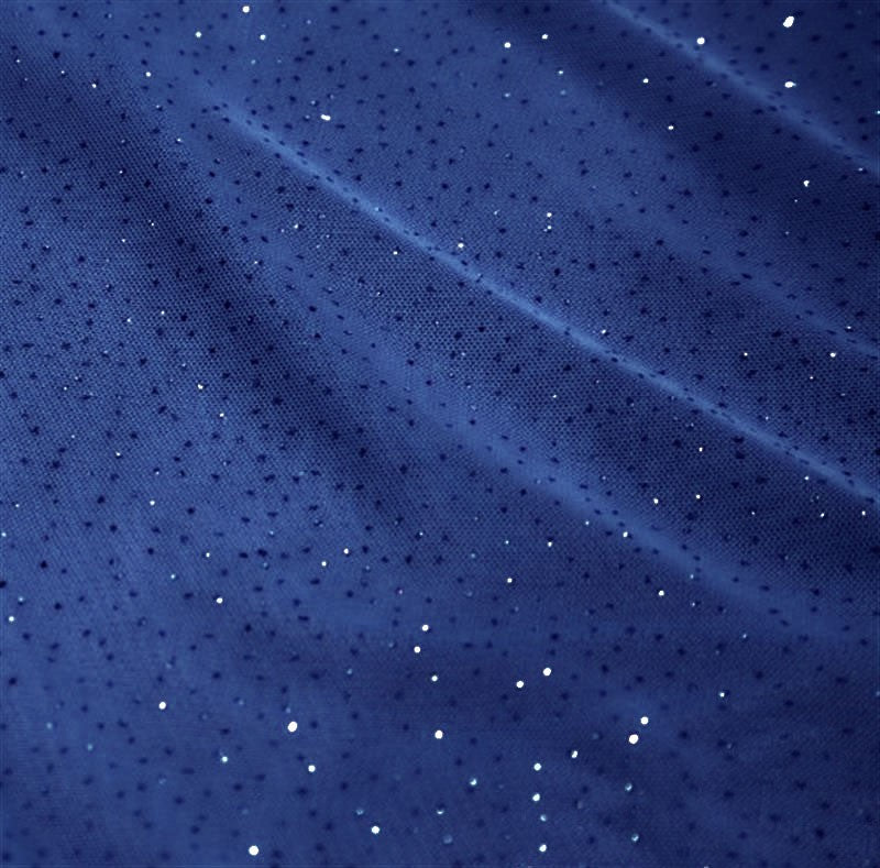 Blue Glitter Elastic Tulle - Ribes y Casals