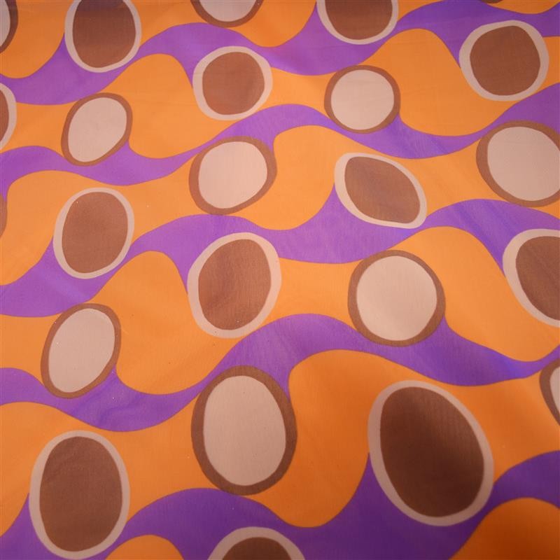 Lycra tulle circles and waves Orange - Ribes y Casals