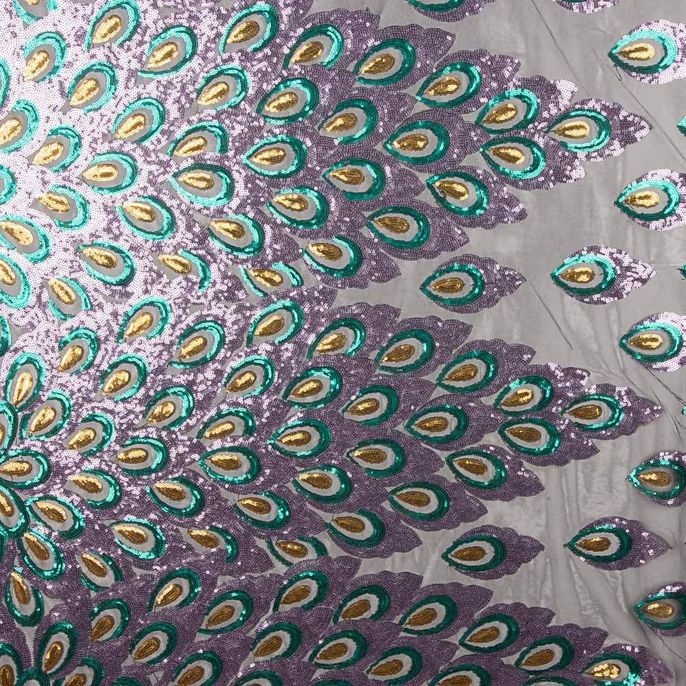 Tulle Fancy Sequins Royal Mauve - Ribes y Casals