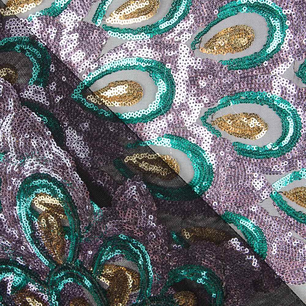 Tulle Fancy Sequins Royal Mauve - Ribes y Casals