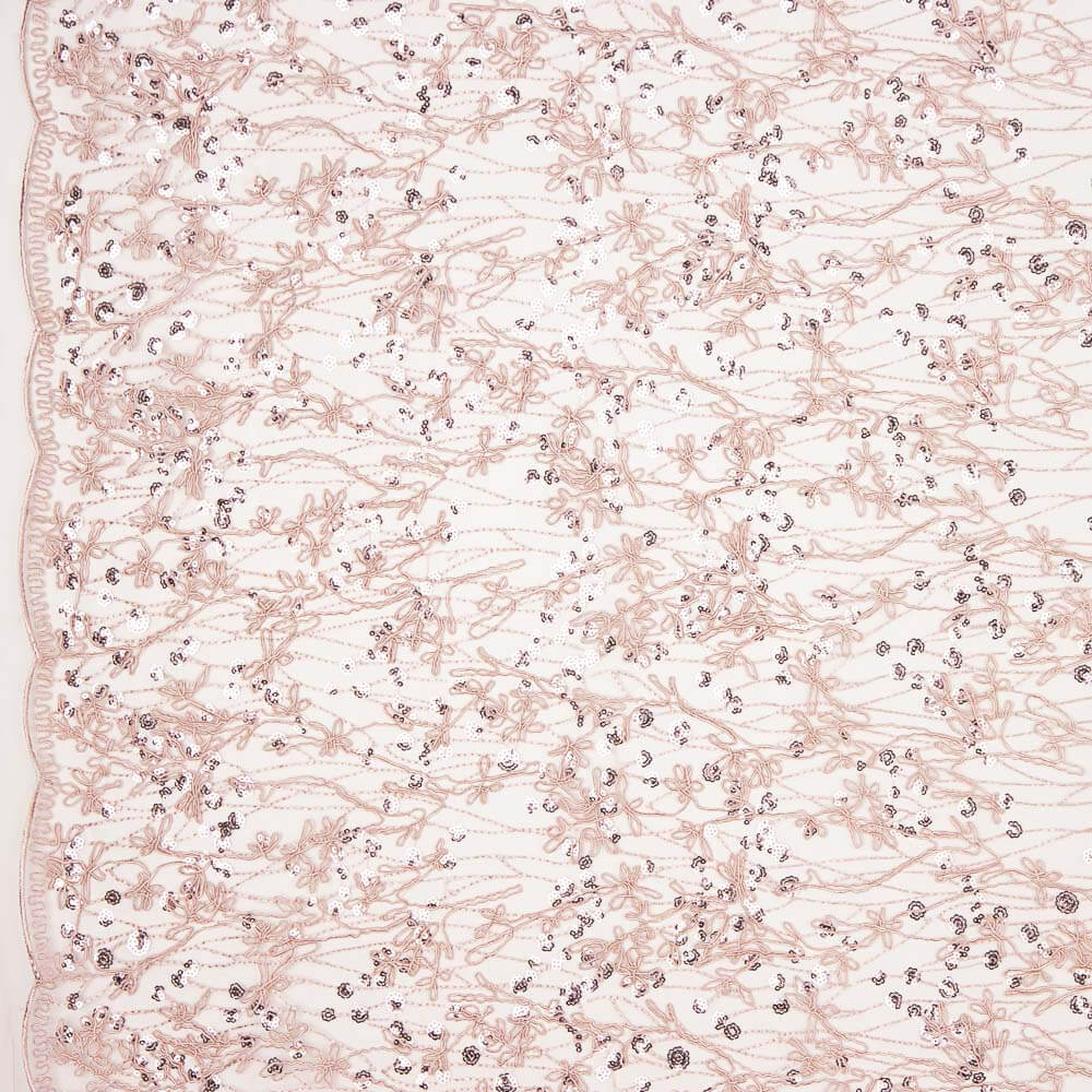 Tulle Embroidey Pale Pink Sequin - Ribes y Casals