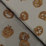 Black Tulle with Copper Lurex Pumpkins – Halloween print - Ribes y Casals