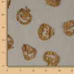 Black Tulle with Copper Lurex Pumpkins – Halloween print - Ribes y Casals