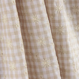 Vichy Swiss Embroidered Seersucker Beige - Ribes y Casals