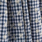 Vichy Swiss Embroidered Seersucker Navy - Ribes y Casals