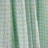 Vichy Swiss Embroidered Seersucker Green - Ribes y Casals