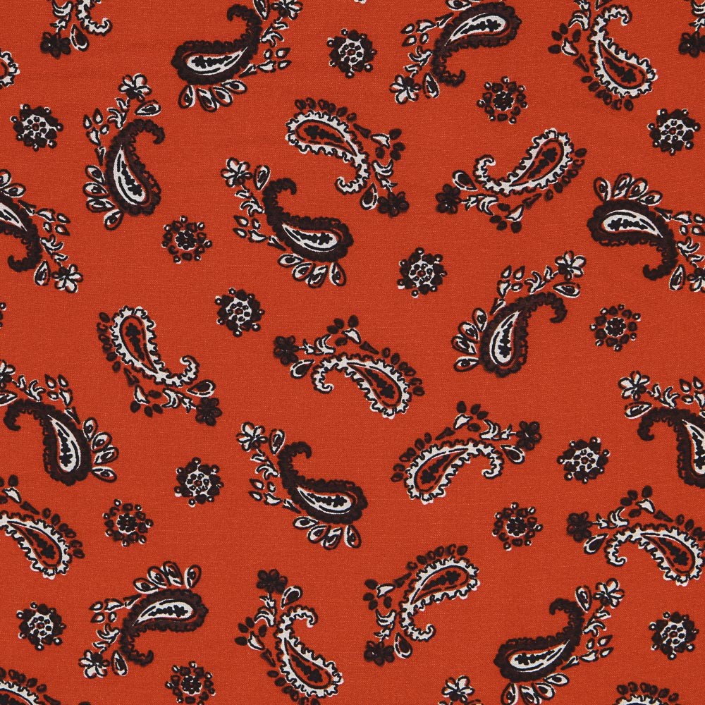Orange Paisley Viscose - Ribes y Casals