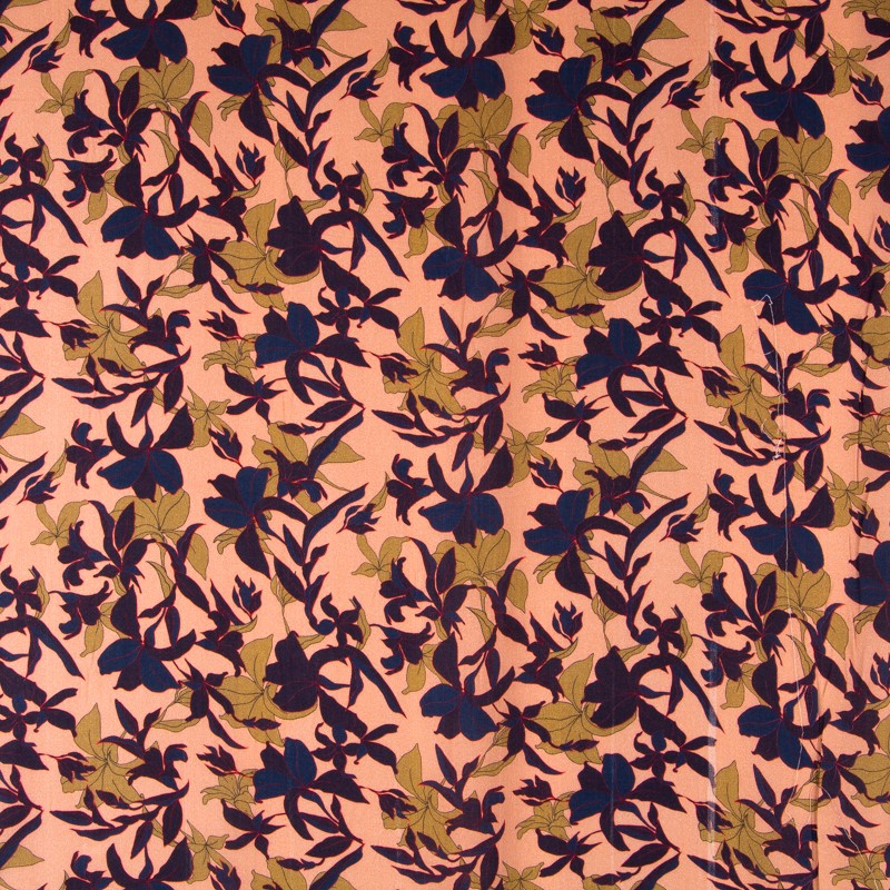 Viscose Floral Pink Salmon - Ribes y Casals