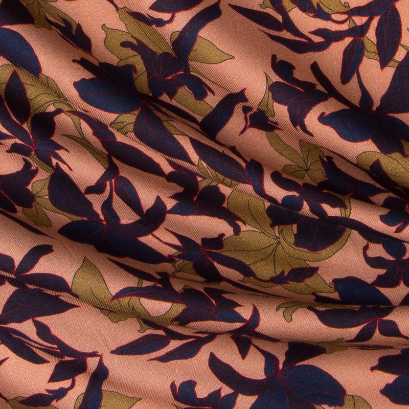 Viscose Floral Pink Salmon - Ribes y Casals