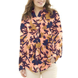 Viscose Floral Pink Salmon - Ribes y Casals