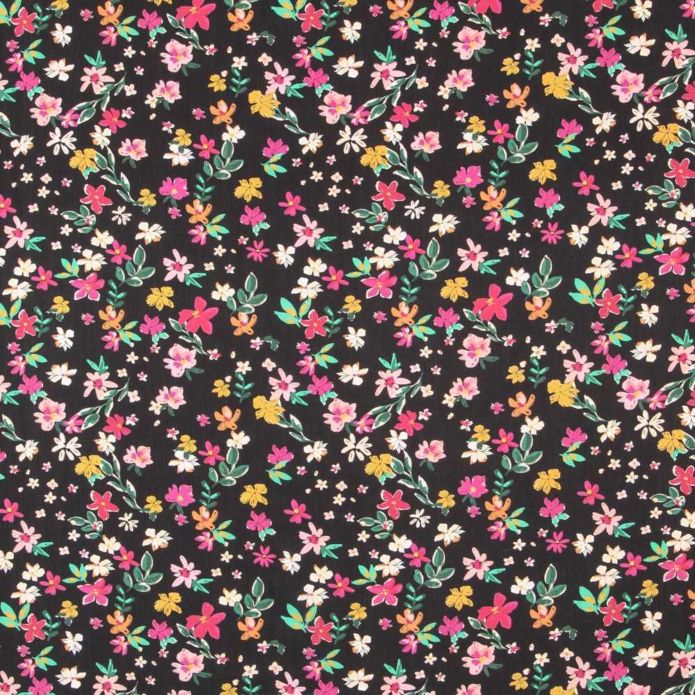 Black Floral Viscose - Ribes y Casals