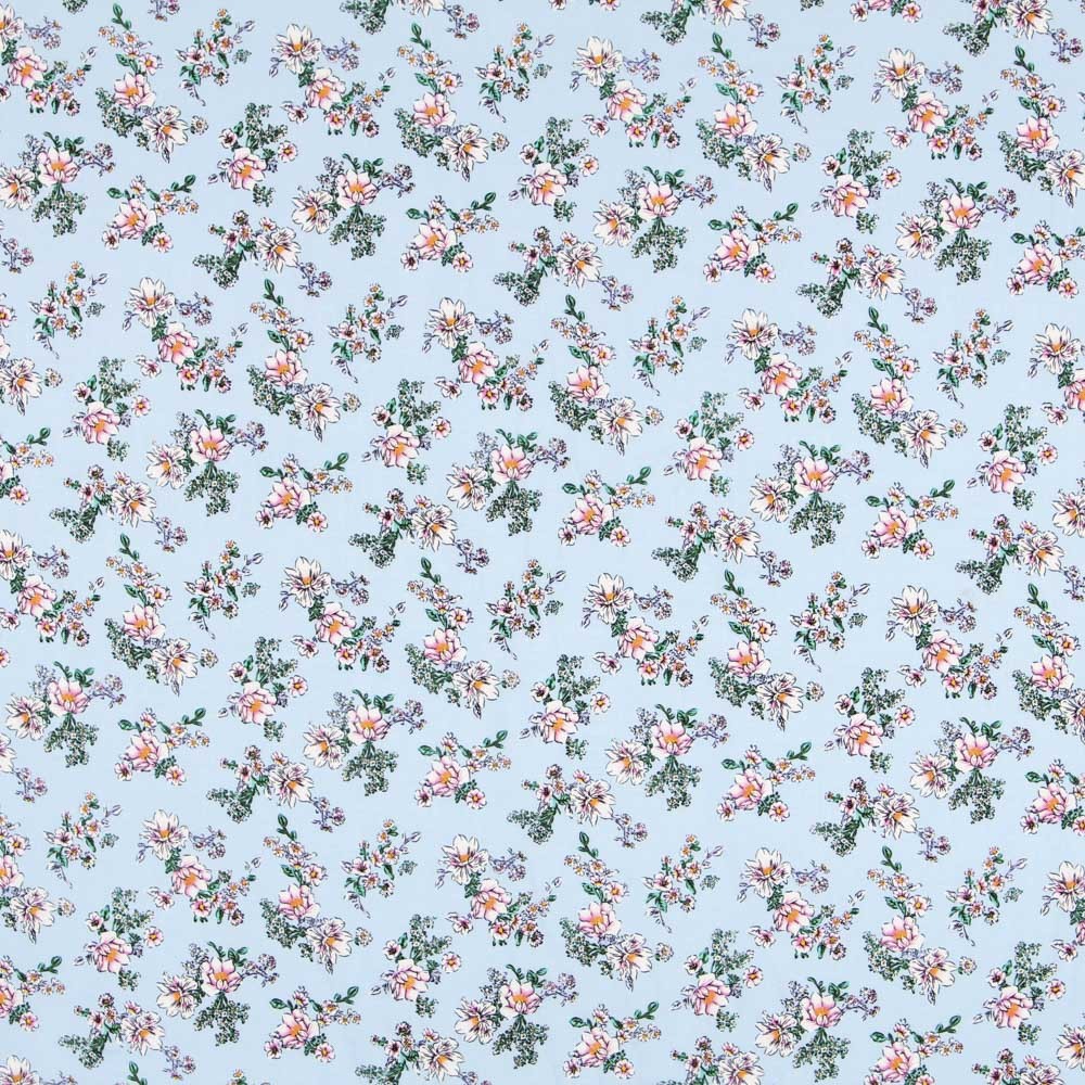 Creton Flowers Viscose Light Blue - Ribes y Casals