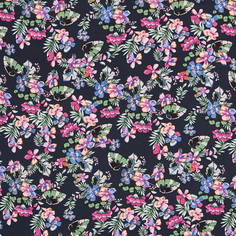 Hawaiian Viscose Navy Blue - Ribes y Casals