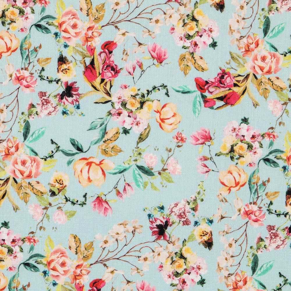 Viscose Rustic Floral Blue - Ribes y Casals