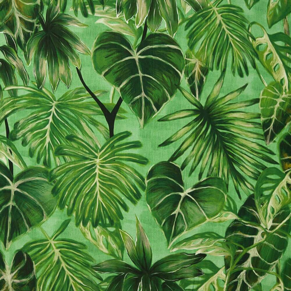 Viscose Leaves Tropical Green - Ribes y Casals