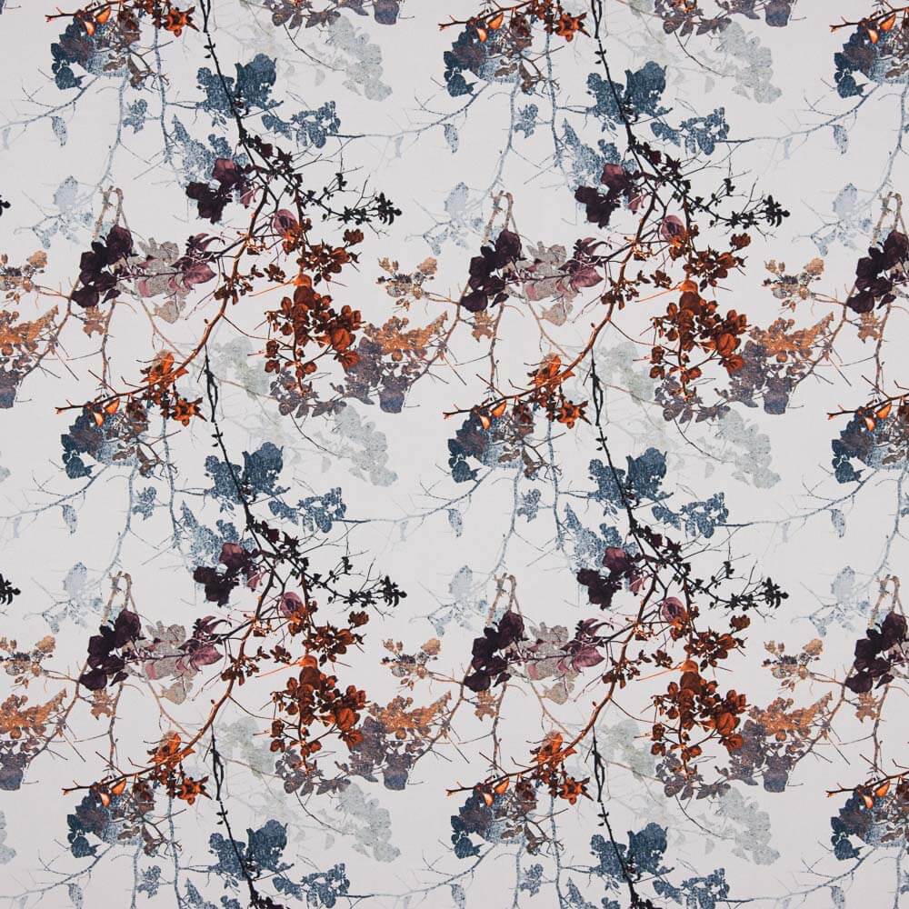 Printed Viscose Pearl Gray Branches - Ribes y Casals
