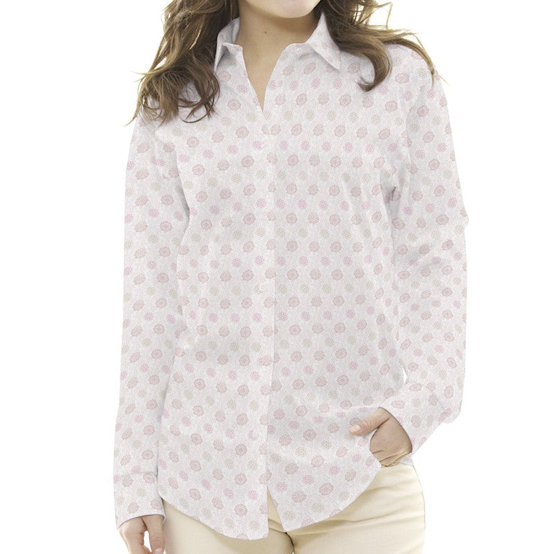 Viyela Flowers Geometric Pink - Ribes y Casals