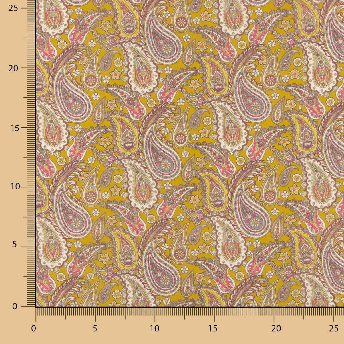 Supima Print Cotton Voile 09 Mustard - Ribes y Casals
